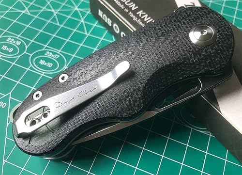 Miniatura 4 de Twosun Cuchillo plegable con cuchilla N690 Micarta/420 mango de acero llano Borde Liner Lock Knife TS506-N690