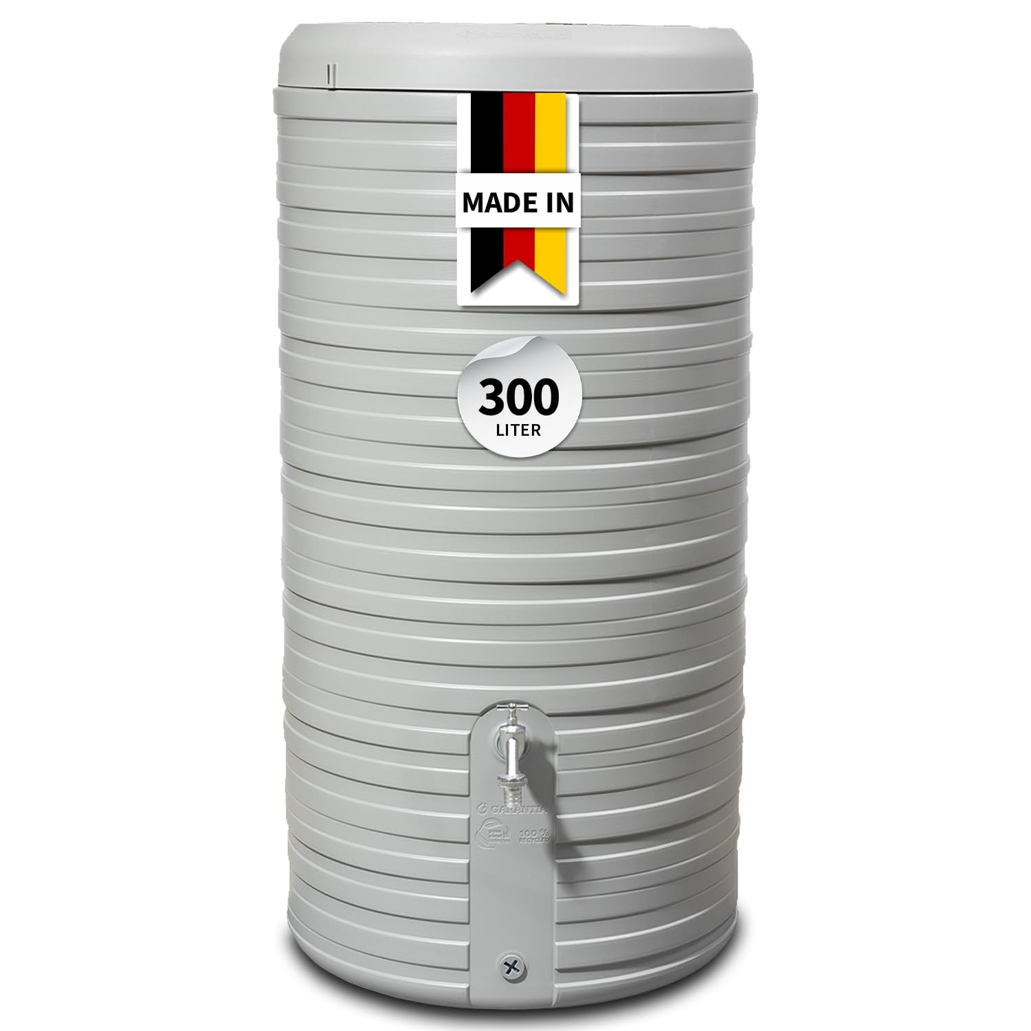 GARANTIA Nordic 2in1 Regentonne 300 Liter steingrau inkl. Pflanzschale