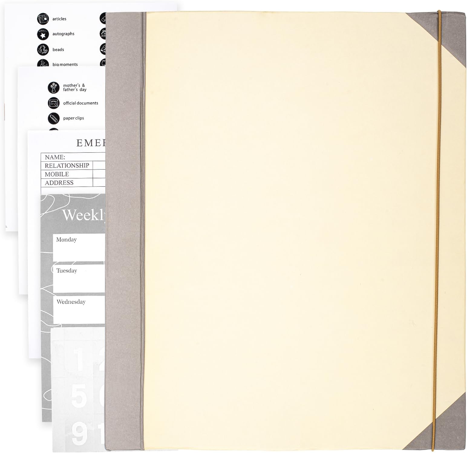 in Case Binder Folders for Paperwork,Document Folder Portfolio Folder I Go,Expanding Files and Folders Missing Binder,Important Document Organizer for School Office Home (Beige)