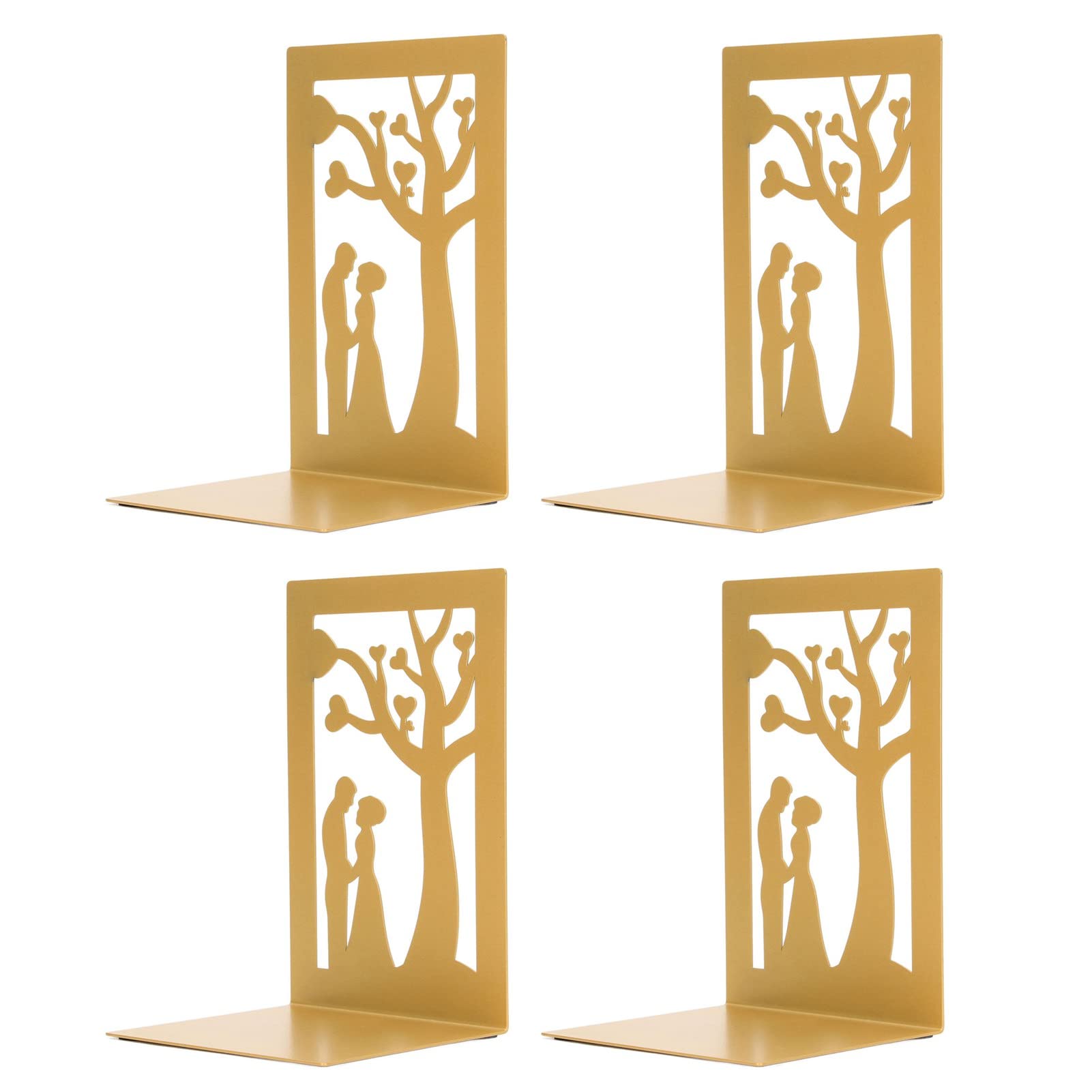 Serre-livres robustes avec coussinets antidérapants en mousse lot de 4 rangement fer