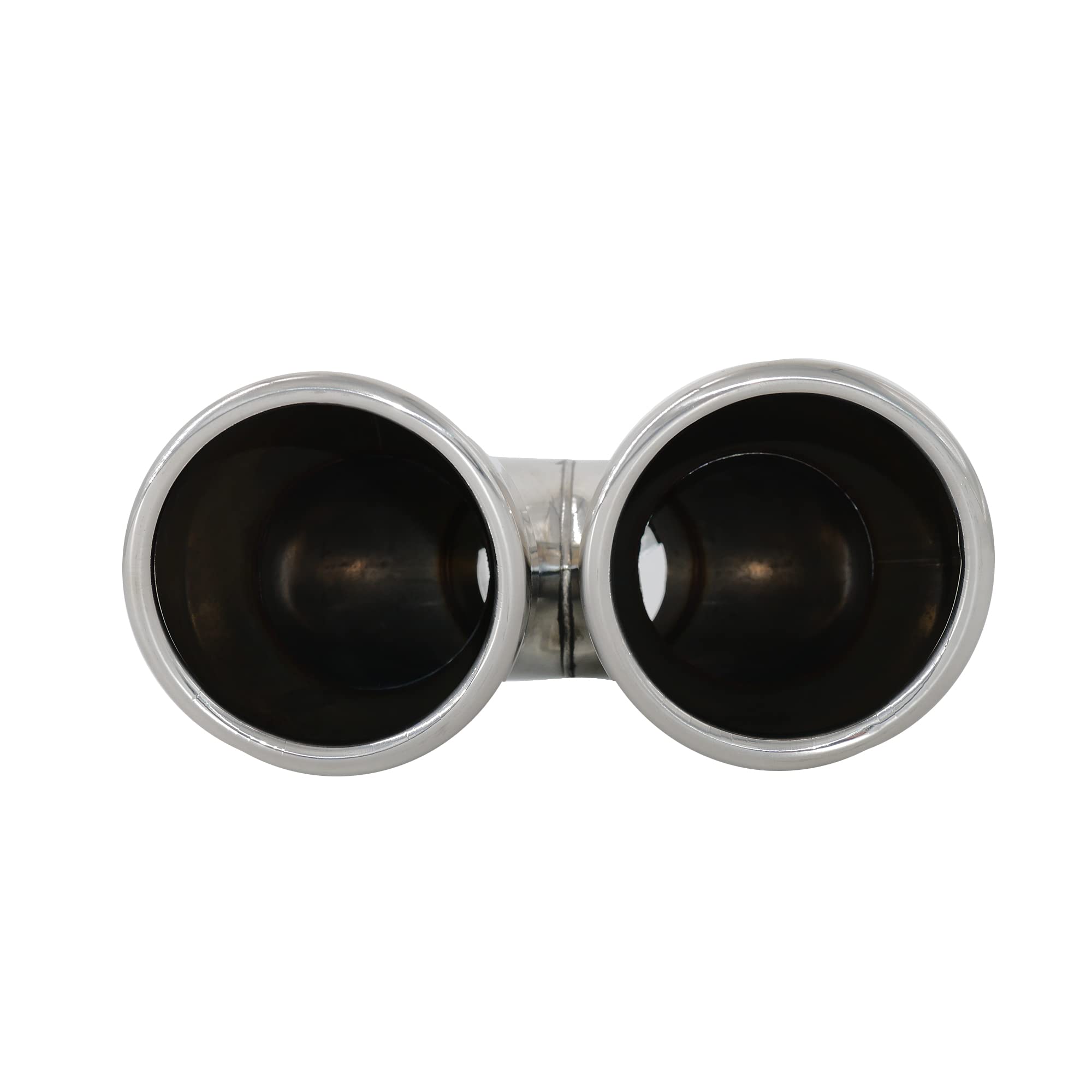 Simoni Racing Cola de Tubo de Escape Deportiva Doble Redonda Acero Inoxidable - Ø90xL242mm - Montaje ->62mm