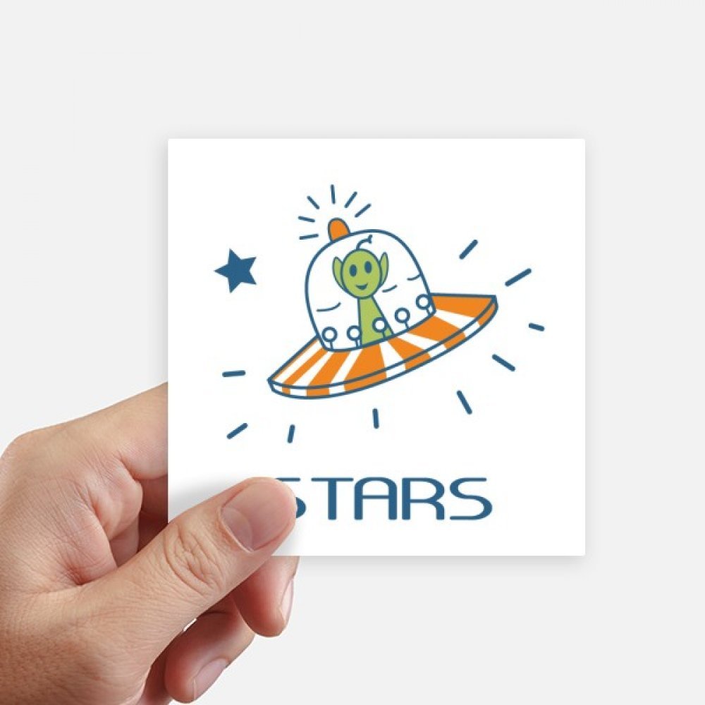 Autocollant carré alien et espace DIYthinker 10cm x 10cm pour ordinateur lot de 8pcs