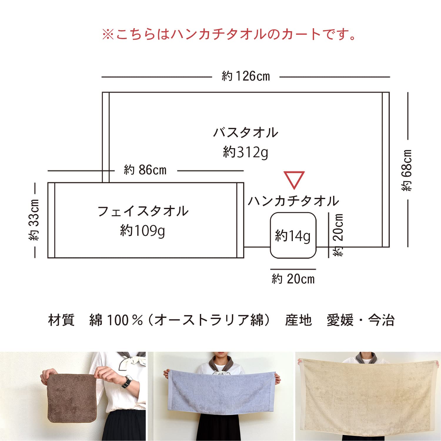 Amazon｜今治タオル リゾートホテルスタイル タオルハンカチ 3枚