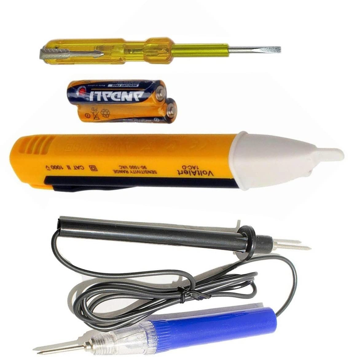 Dumdaar Yellow Heavy Duty Three type Electric Tester 1pc Voltage Alert 1pc Continuity Tester and 1pc Electric Tester (Pack of 3pcs) Analog Voltage Tester (B09L6G6K7V) Amazon Price History, Amazon Price Tracker