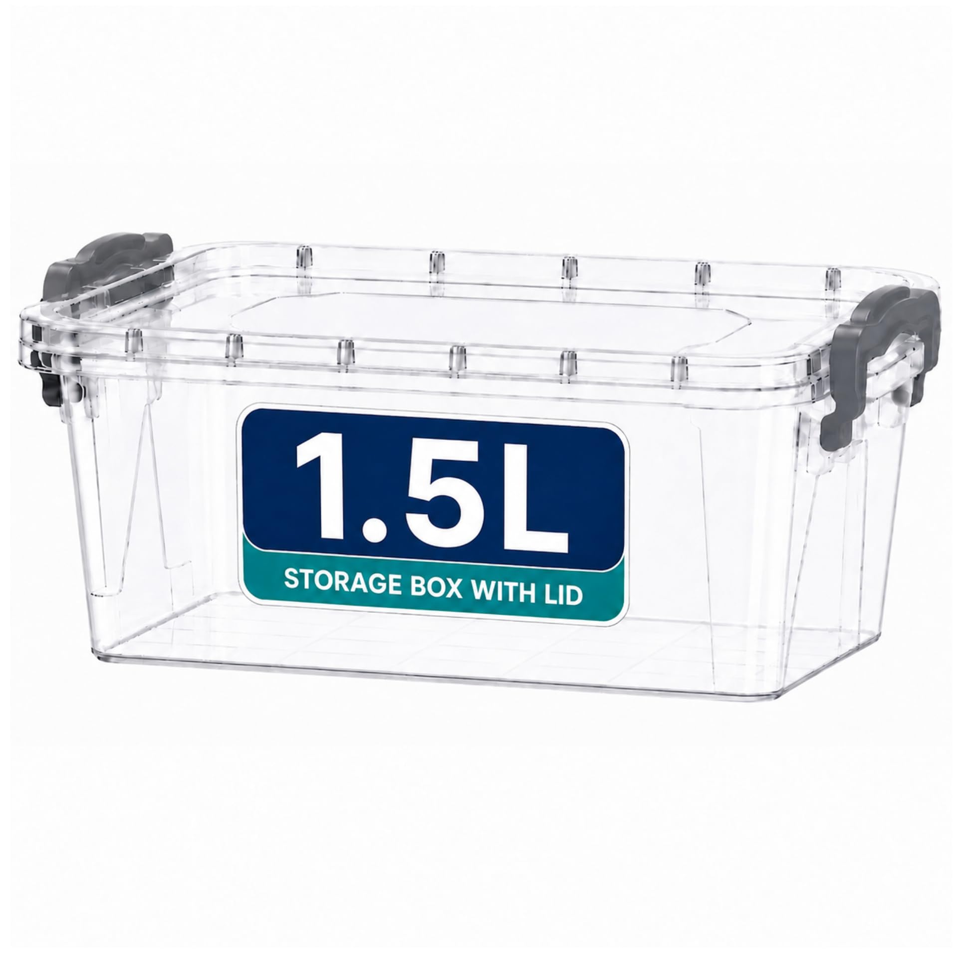 1.5L Storage Boxes Container with Locking Lid for Kitchen & Home