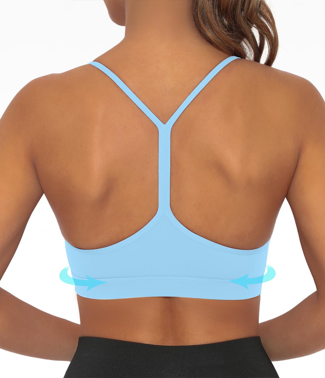 Comper Y Back Sports Bra for Women Low Impact Racerback Workout Bras Sexy Thin Straps Yoga Bras with
