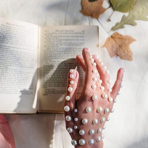 Miniatura 4 de 1730 piezas de diamantes de imitación transparentes y calcomanías de perlas autoadhesivas, calcomanías de cristal brillantes para belleza facial,