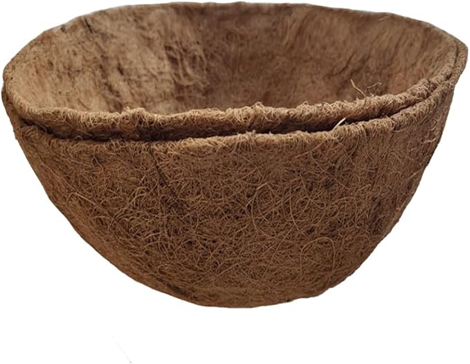 FDGARDEN 2PCS Hanging Basket Liners Coco Liner 8 Inch Round Coconut Coir Basket for