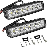 Willpower 2 Pcs LED Arbeitsscheinwerfer, 6 Zoll 18W Strahler, Led Scheinwerfer 12v für Auto, Bagger, Anhänger, Traktoren, LKW, SUV, Offroad