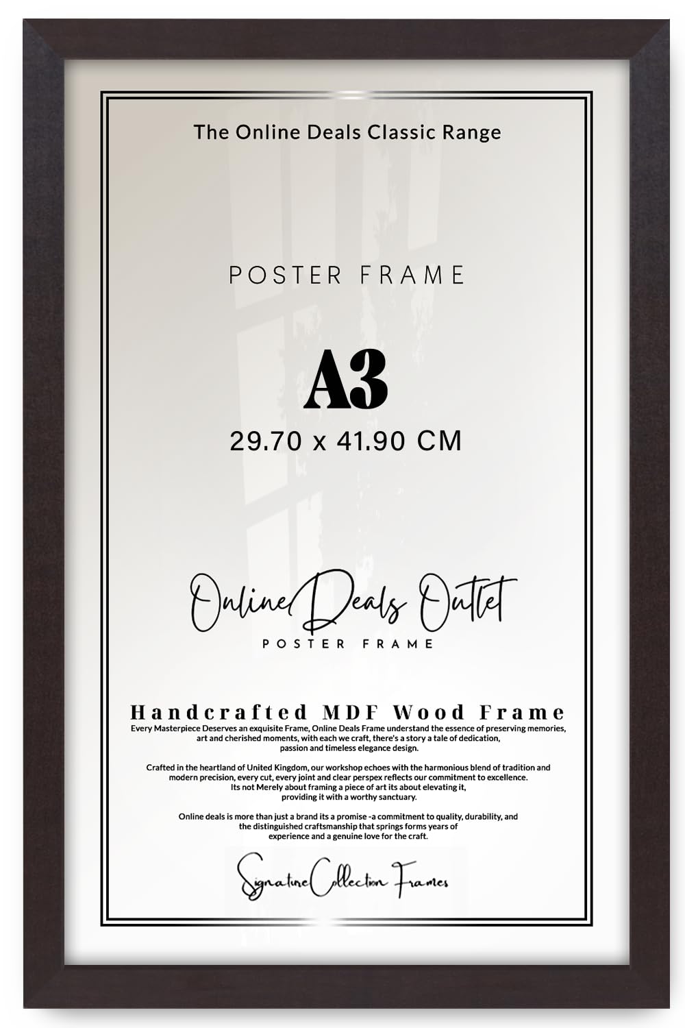 Online Deals | MDF Poster Frame A3 (29.70 x 41.90 CM) 11 x 16 for Sketches, Spiritual Art & Decorative Quotes, Elegant MDF Build, Easy Wall Mounting [ Mahogany ]