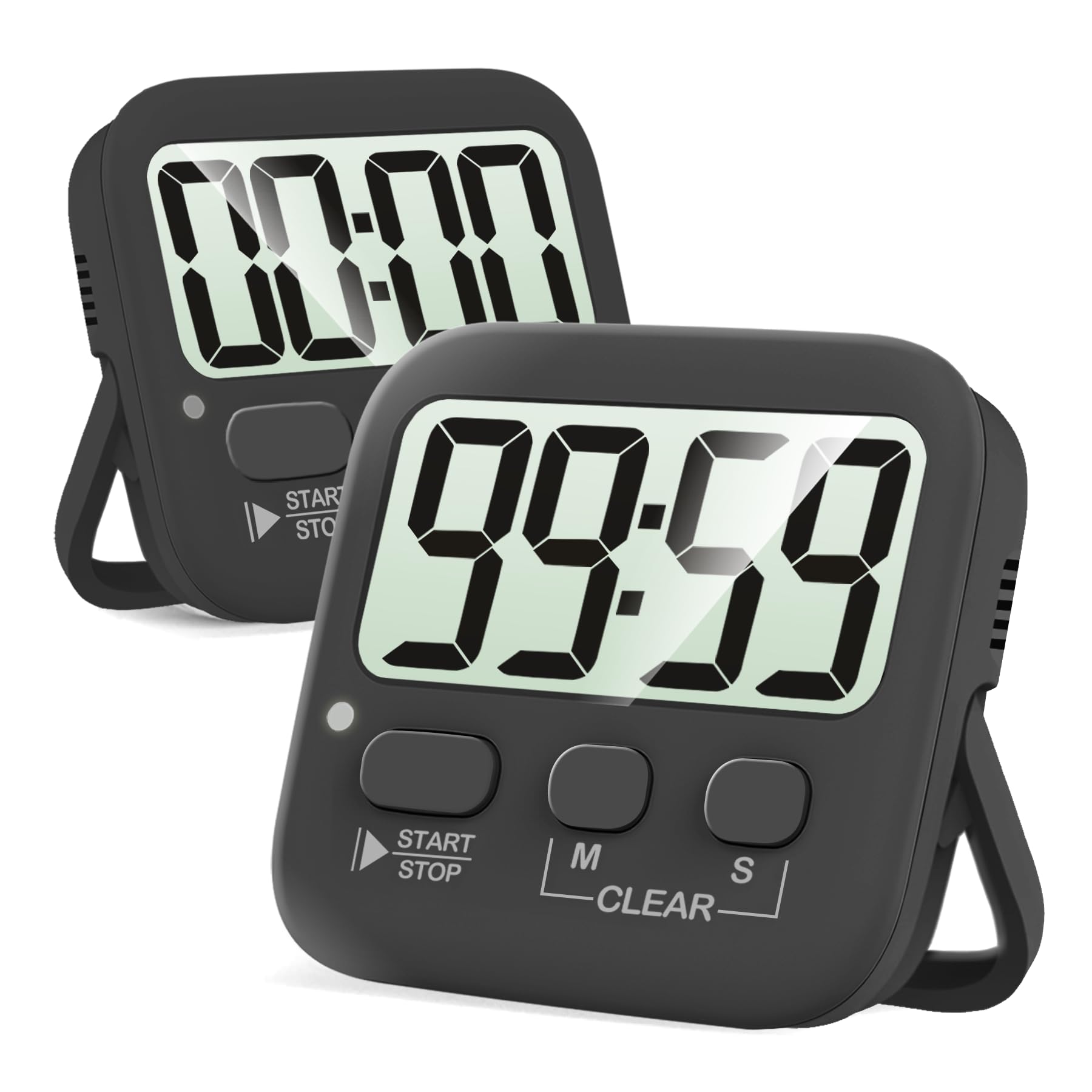 Antonki 2 Pack Digital Timer for Kids, Magnetic Countdown Kitchen Timers for Cooking, Egg, Classroom, Teacher, Exercise, Study, Oven - Battery Included