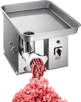 Commercial Meat Grinder,1500W Stainless Steel,176 lb/hour Cabinet-Style Mincer,Meat Grinder with Blades Grinding Plates,and Three-Screw Shaft Grinding Ports,Suitable for Kitchens, Restaurants