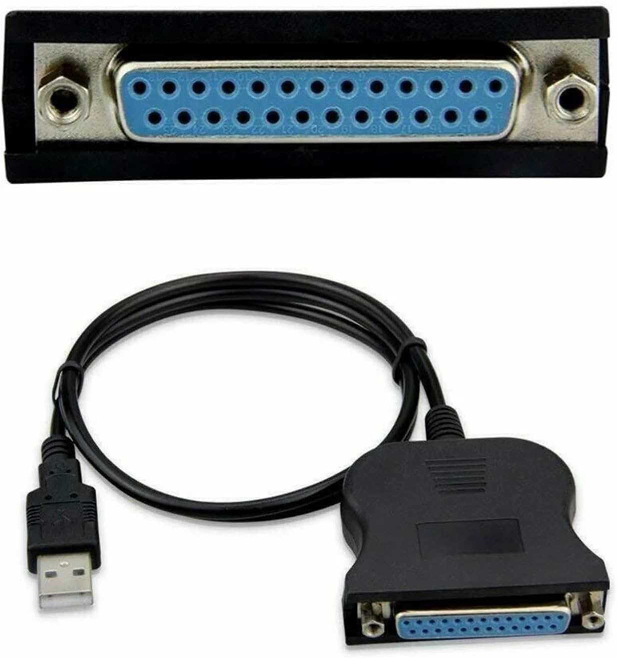 USB to IEEE 1284 DB25 25 Pin Parallel Printer Female Adapter Cable Cord