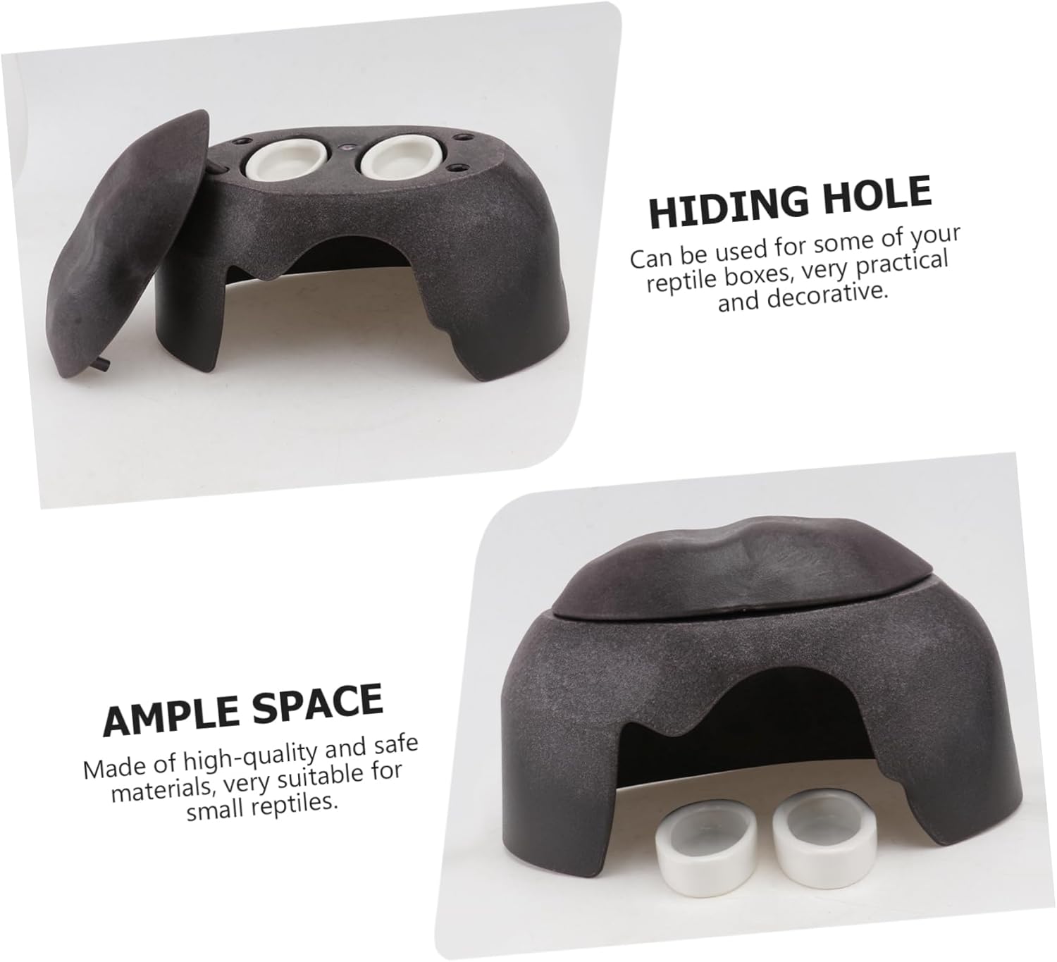 TOYANDONA 2pcs Turtle Humidification Cave for Little Reptiles Decorative Shelter with Ceramic Basin Spacious Design for Reptiles Refuge and Habitat
