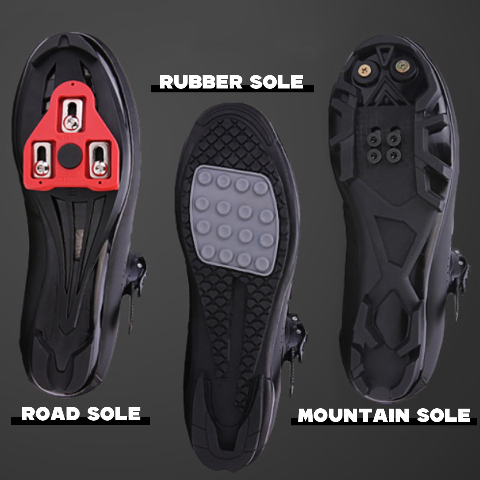 Męskie buty rowerowe do zawodów, buty rowerowe, szosowe buty rowerowe, unisex, lekkie, amortyzujące, odporne na zużycie, do rowerów szosowych, Czarna srebrna guma, 46 EU