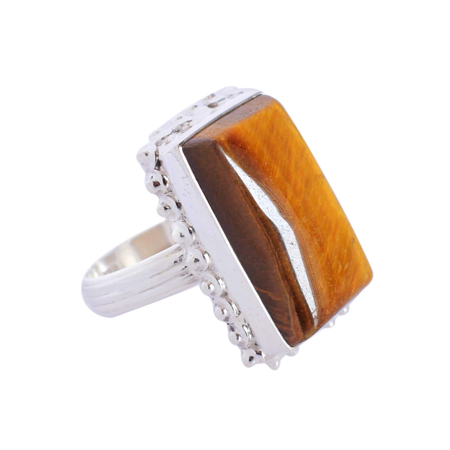 Ravishing ImpressionsAttractive Tiger Eye Gemstone 925 Solid Sterling Silver Ring Designer Jewelry Gift For Her