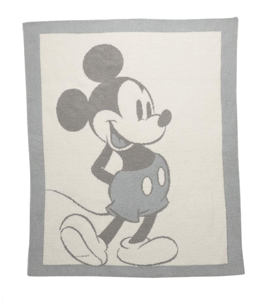 Barefoot Dreams CozyChic Vintage Mickey Mouse Baby Blanket, Size 32" x 40" - Ocean