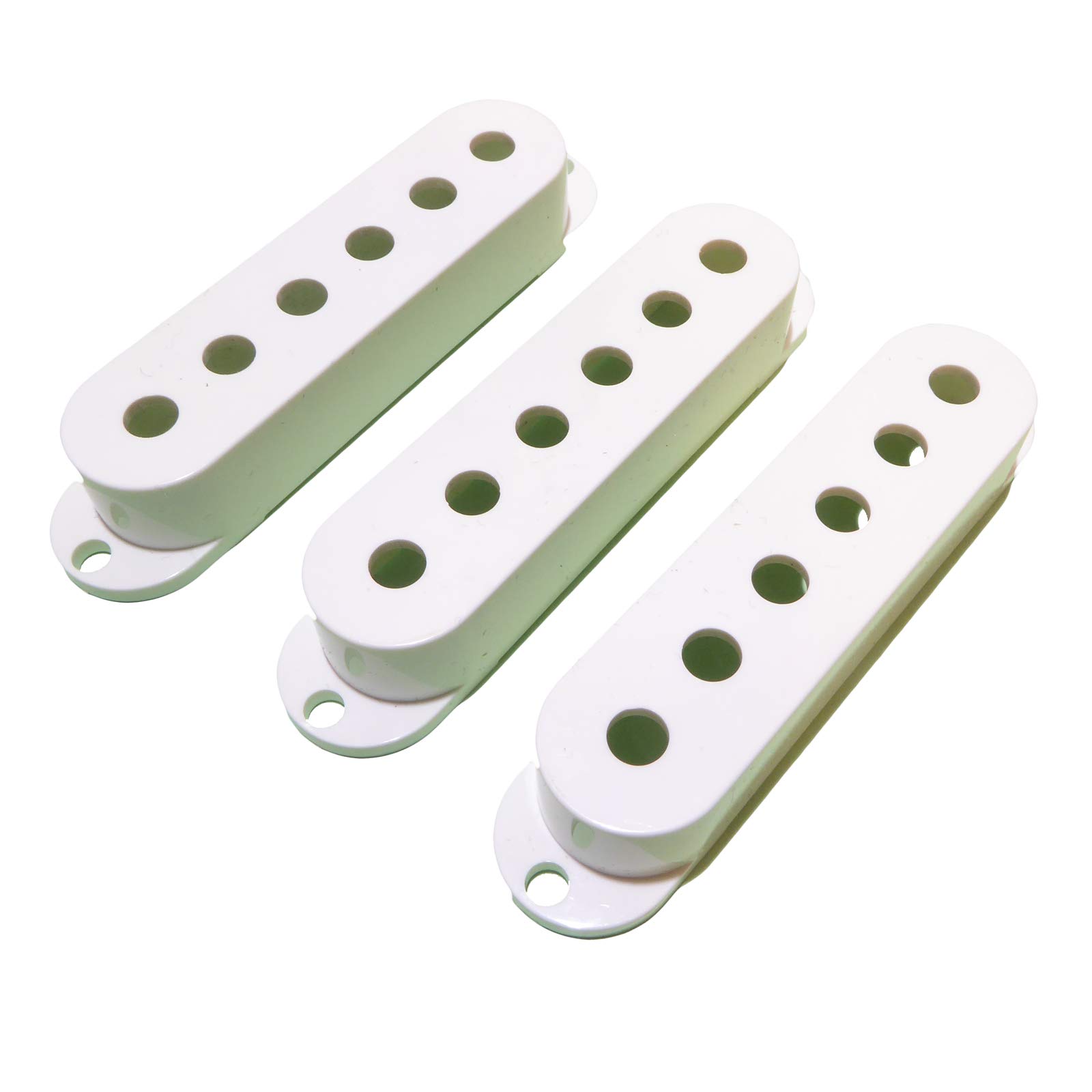 Set of 3 White Strat Pickup Covers for Electric Guitar - 52mm Pole Spacing, Compatible with Stratocaster Style - 13.5mm x 18mm x 70mm