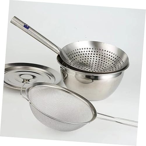 Miniatura 5 de Contenedor de grasa de tambor de aceite, recipientes de acero inoxidable, contenedor de espagueti, colador de olla caliente, cuchara, espumadera de