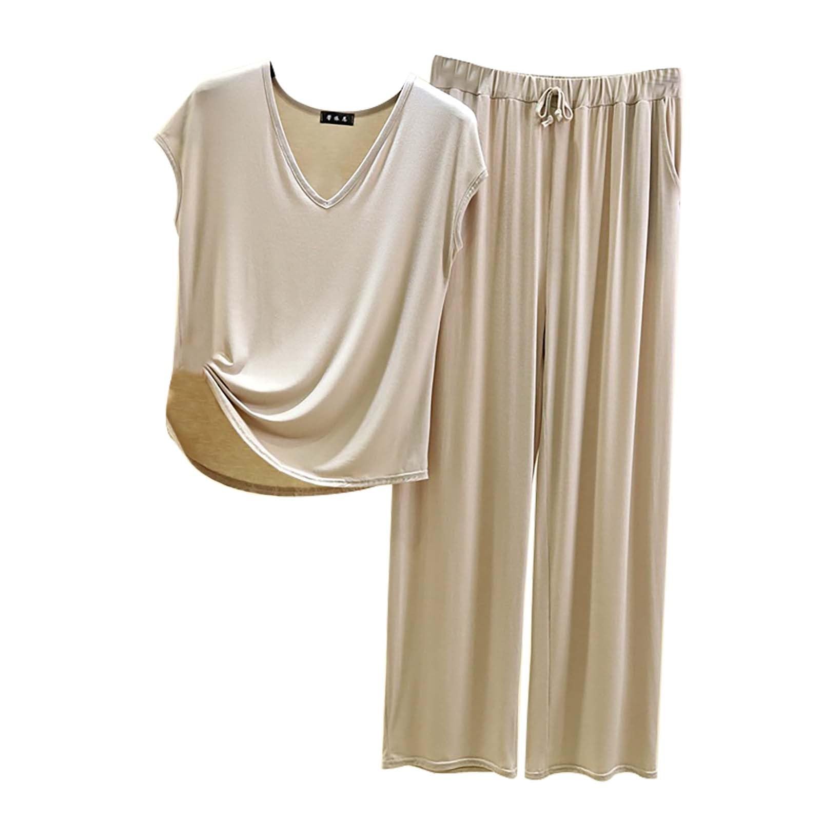 Pijama Mujer Verano Algodón Largo,Conjunto Lencería Satén Mujer Caraco Short