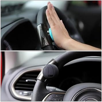 Car Steering Wheel Connector 360 Steering Wheel Knob Ball Spinner Knob Car Steeringbooster Silicone Power Steering Handle Ball Booster Strengthener Automobile Bearings(Blue)