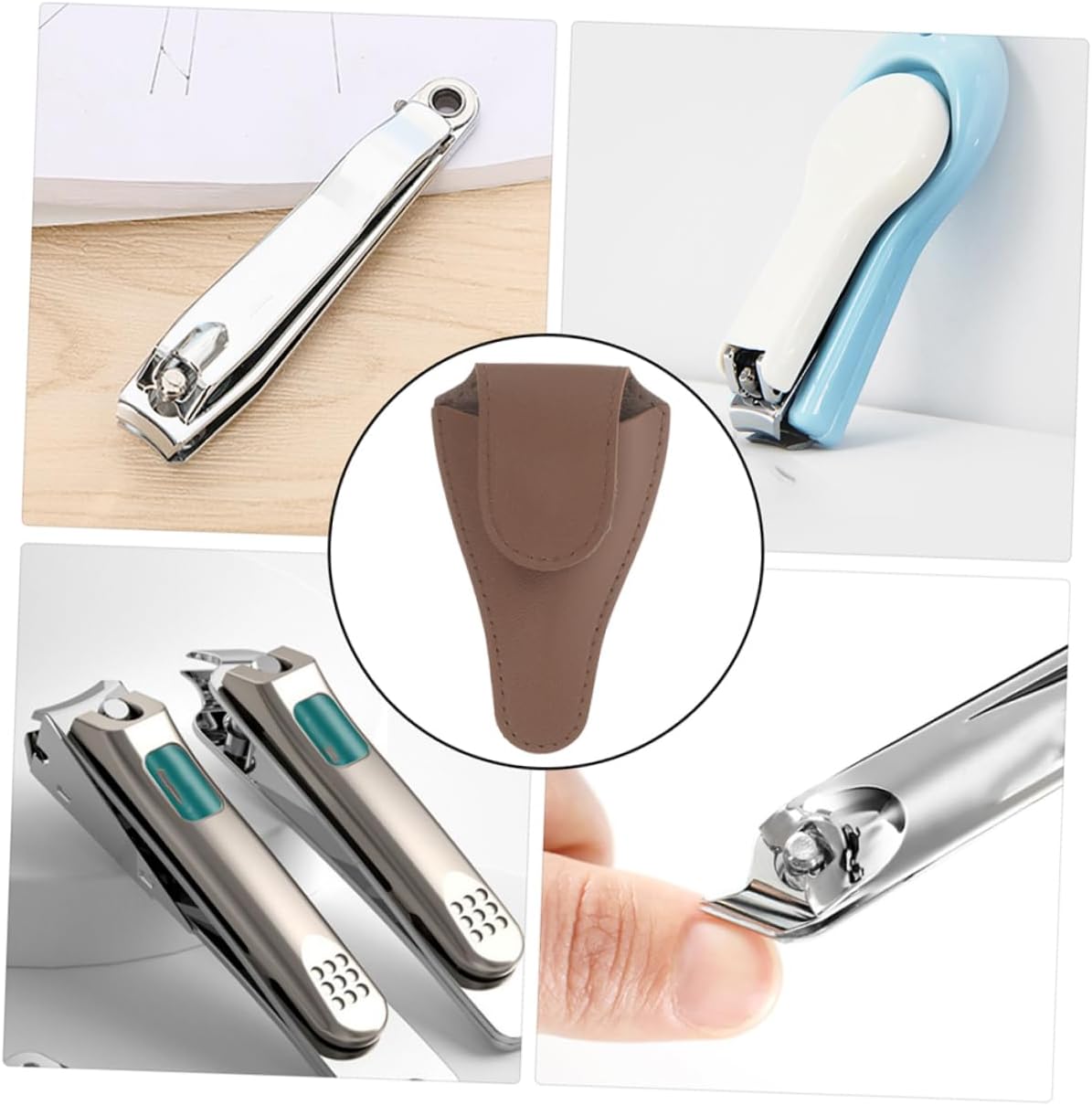 VICASKY 2pcs Pu Nail Scissors Holder for Cuticle Clippers Tool Cover to Protect from Scratch and Dust