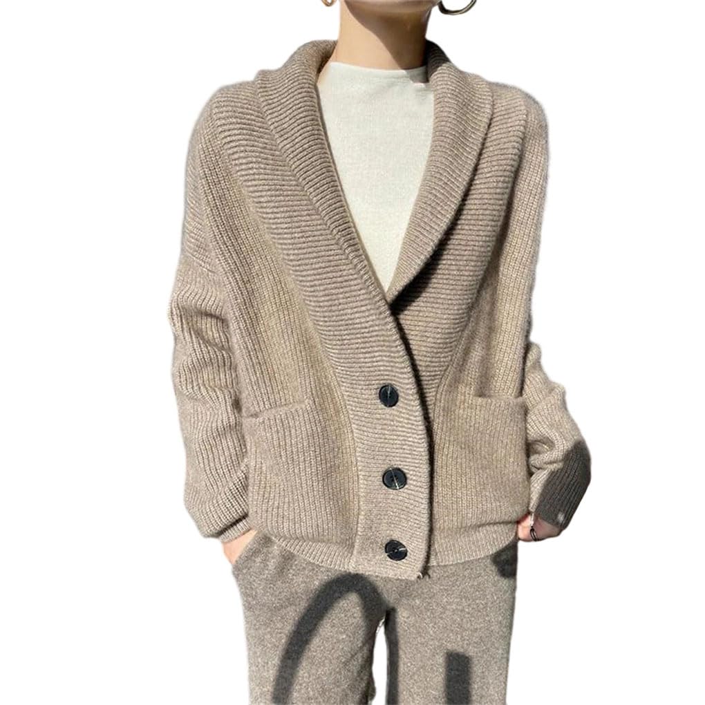Cozy Wool Winter Sweater Thickening Cardigan V-Neck Long Sleeve Warm Knitted Women Knit Sweater