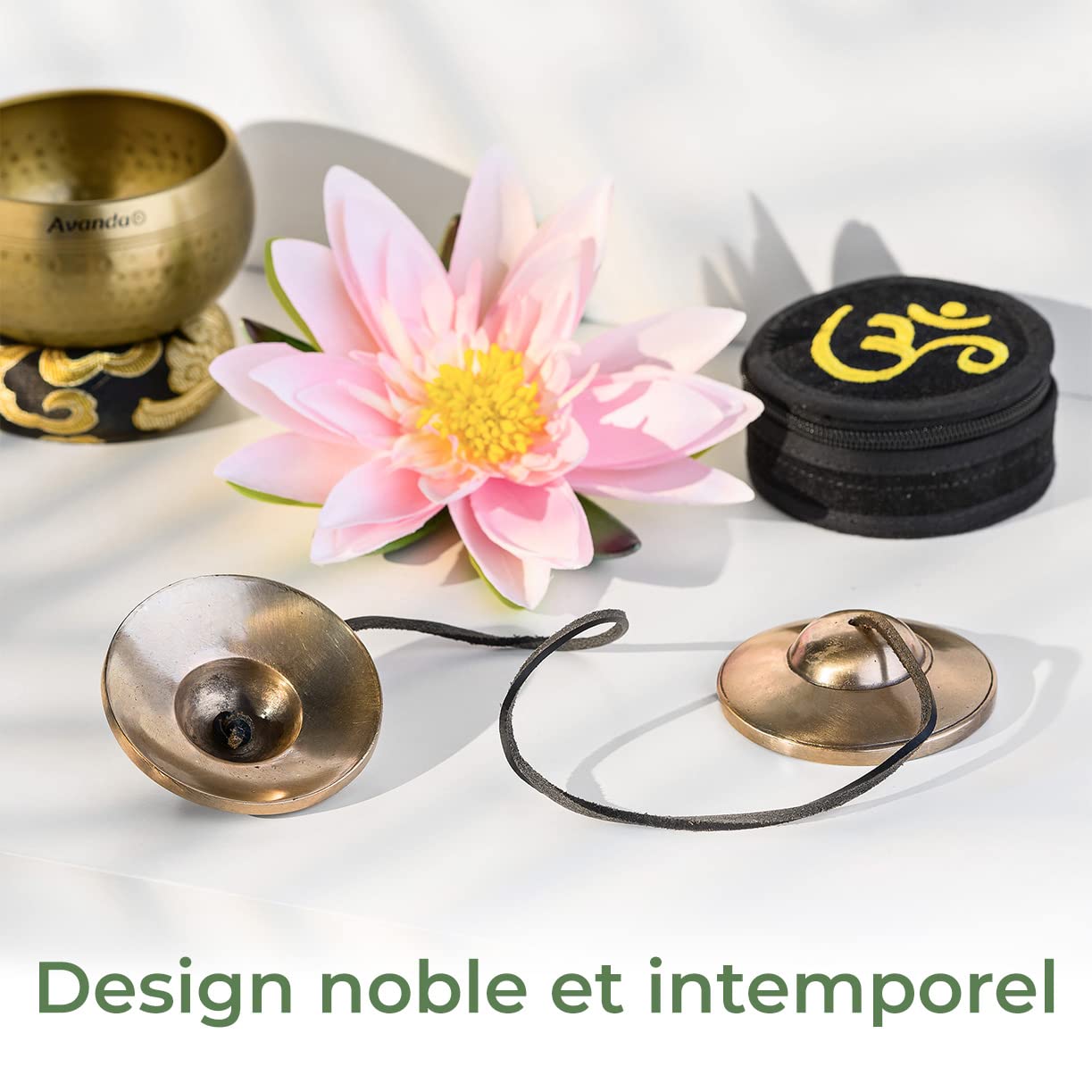 Cymbales tibétaines 55 mm pour méditation, massage sonore et thérapie sonore