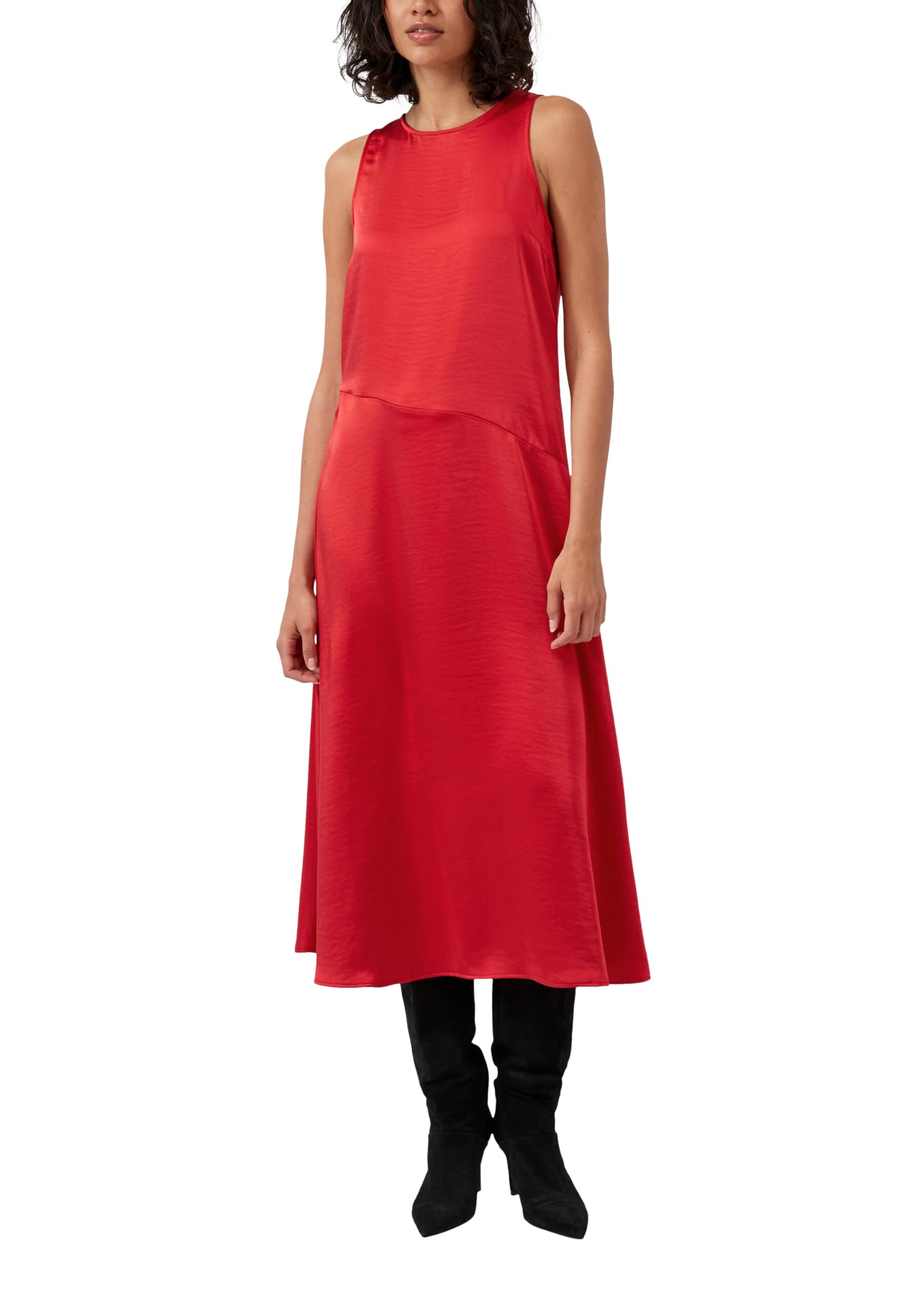 s.Oliver Ärmelloses Satinkleid mit diagonaler Ziernaht