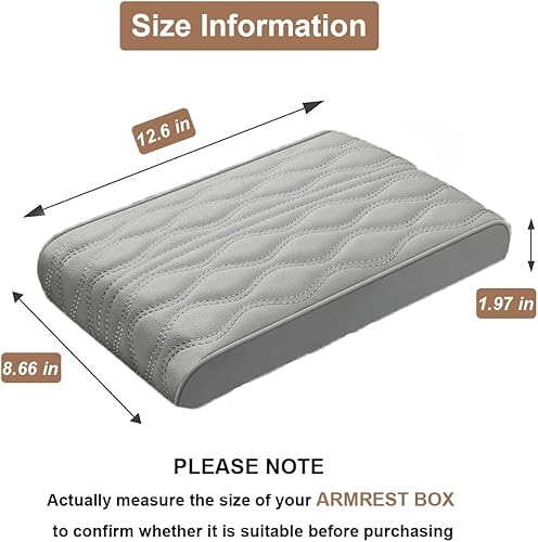 Miniatura 4 de BODLYL Funda para consola central de automóvil, cojín de espuma viscoelástica para reposabrazos de automóvil, color beige, funda de reposabrazos de