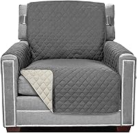 Vista 167 de Sofa Shield - Funda para sillón con respaldo patentado con correa, protector de cojín, funda reversible diseñada en EE. UU. resistente a manchas