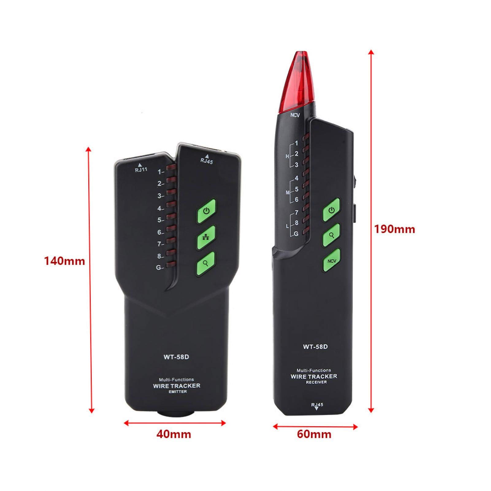 Akozon WT-58D Draht Tracker Handheld Netzwerkkabel Tester Line Finder Telefon Wire Detector Tracker Tool