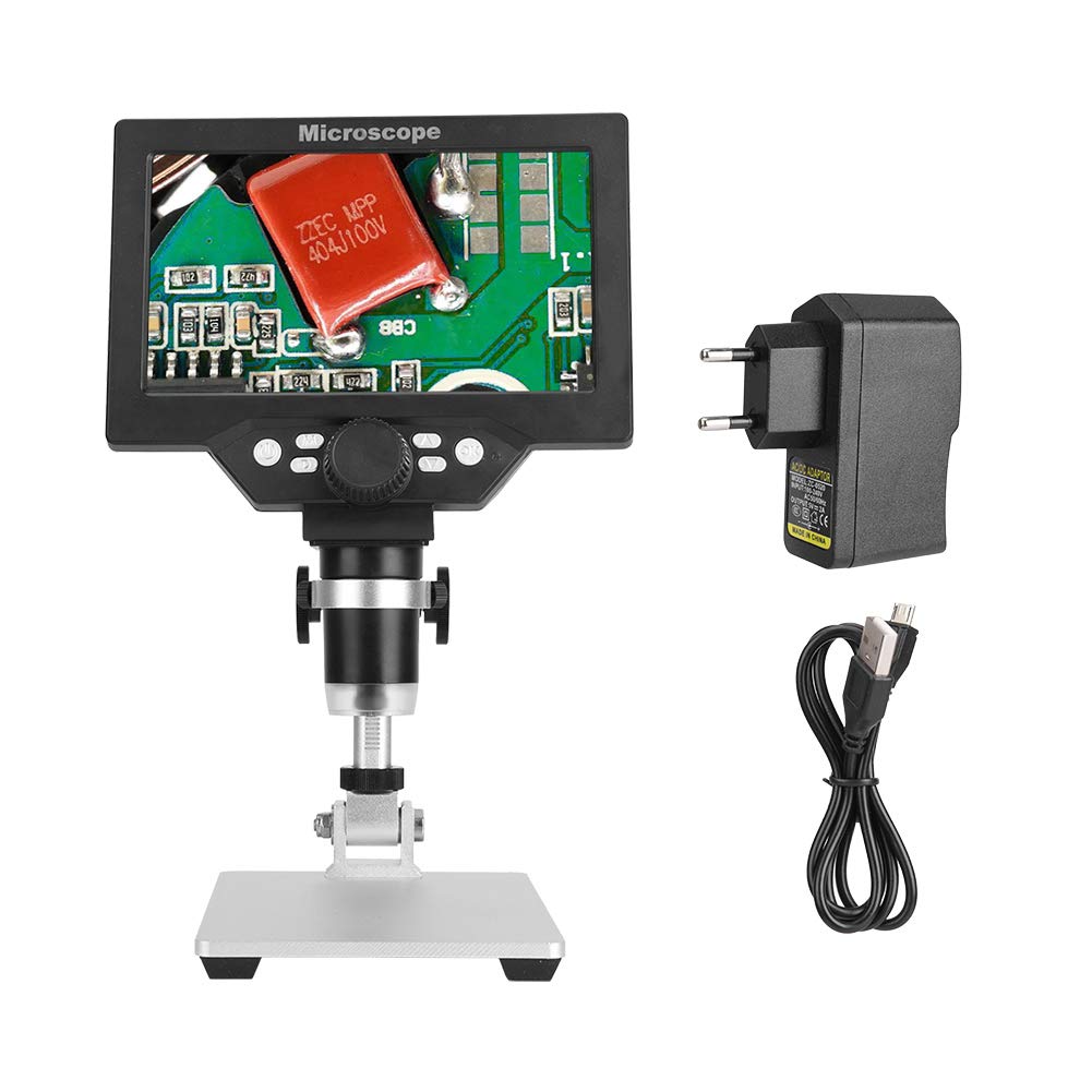 Microscopio Digital LCD 1X-1200X 7 Pulgadas 12MP Cámara de Microscopio de Píxeles 100-240V