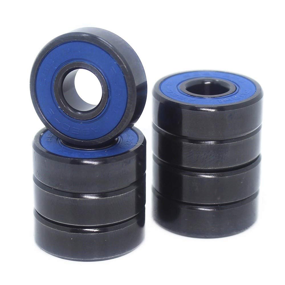 JGNAYRKJQI 608-Black Skateboard Bearings ABEC-9 608 V RS Surface Black PA66 Cage 608 Ball Bearing 8x22x7mm