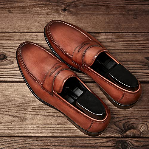 FRASOICUS Mens Dress Shoes Slip-On Shoes Genuine Leather Loafers Shoes for Men4