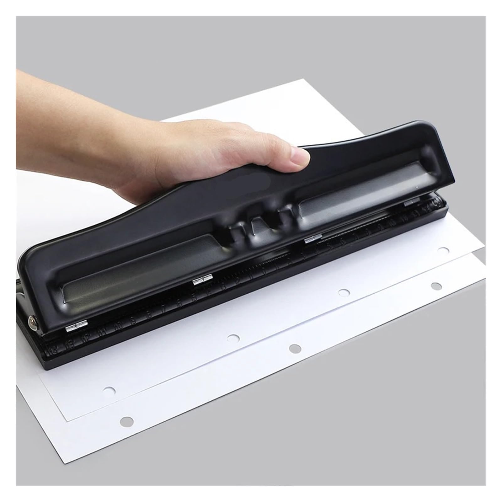 Perforatrice a 6 fori Punzonatrice da tavolo regolabile a 3/4/6 fori | Scatola portaoggetti for diario in carta A7/A6 Perforatrice manuale for ufficio in carta