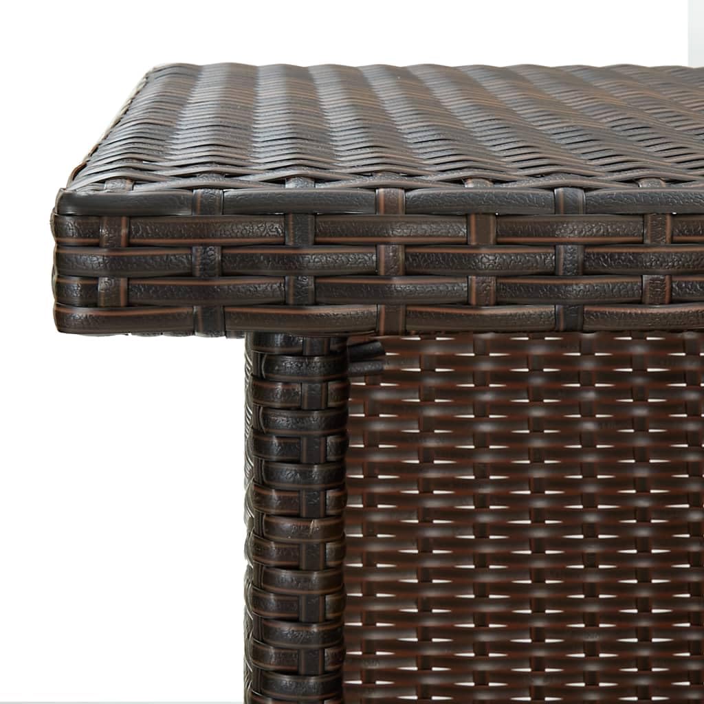 vidaXL Juego de Bar de jardín de 3 Piezas con Cojines ratán PE marrón, Mesa Alta y taburetes de Exterior, Juego de Bar, Juego de Muebles