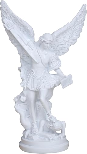 Miniatura 7 de Estatua de San Miguel Arcangel de 12 pulgadas, estatua de San Miguel, estatua de San Miguel, estatua derrotada de Lucifer pisotea, resina de