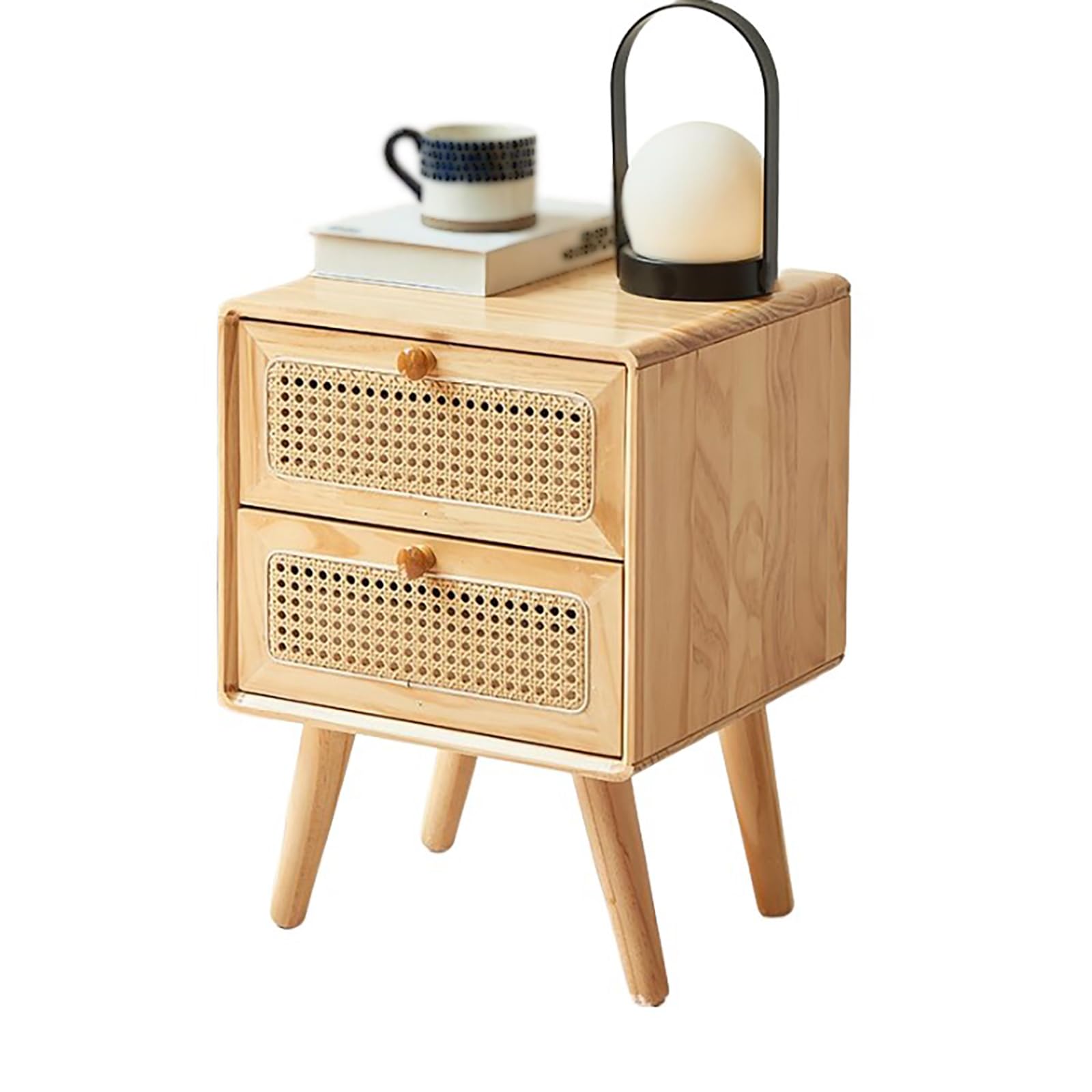 Amazon.co.jp: 籐編み ナイトテーブル 二段引き出しタイプ ラタン