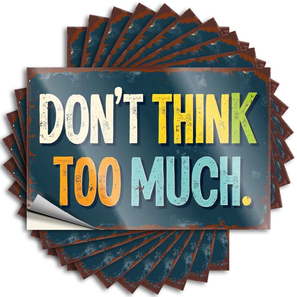 Tattoo Coffee Vinyl Sticker | Don't Think Too Much. Book for Western Use(8X12CM)