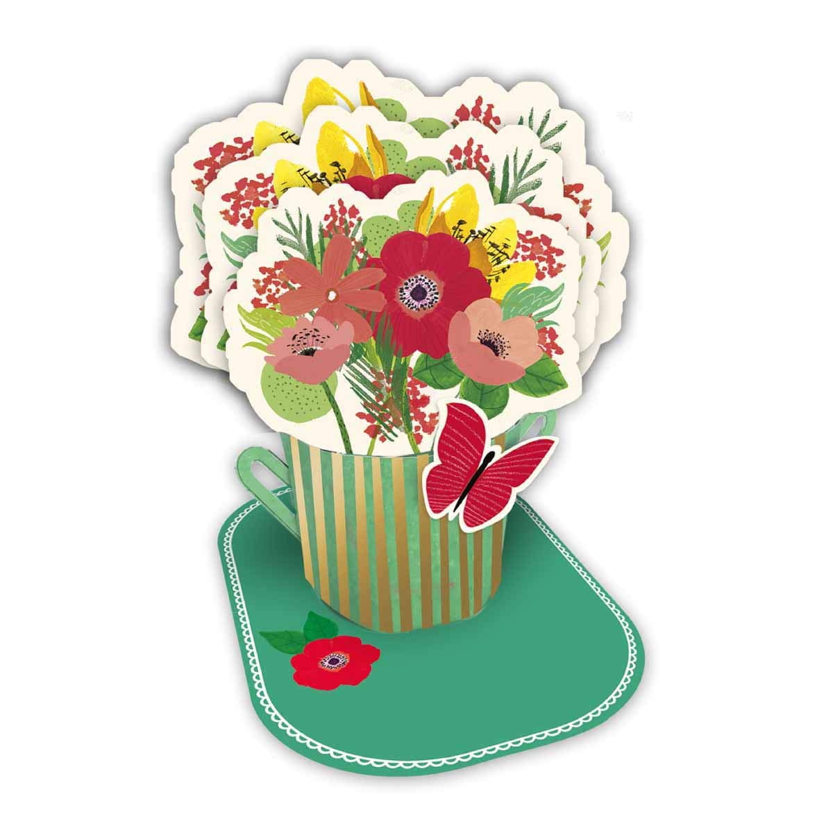 Hallmark Biglietto di Pasqua, biglietto pop-up, 3D, cestino pasquale e coniglio, bianco, rosa, blu, per bambini