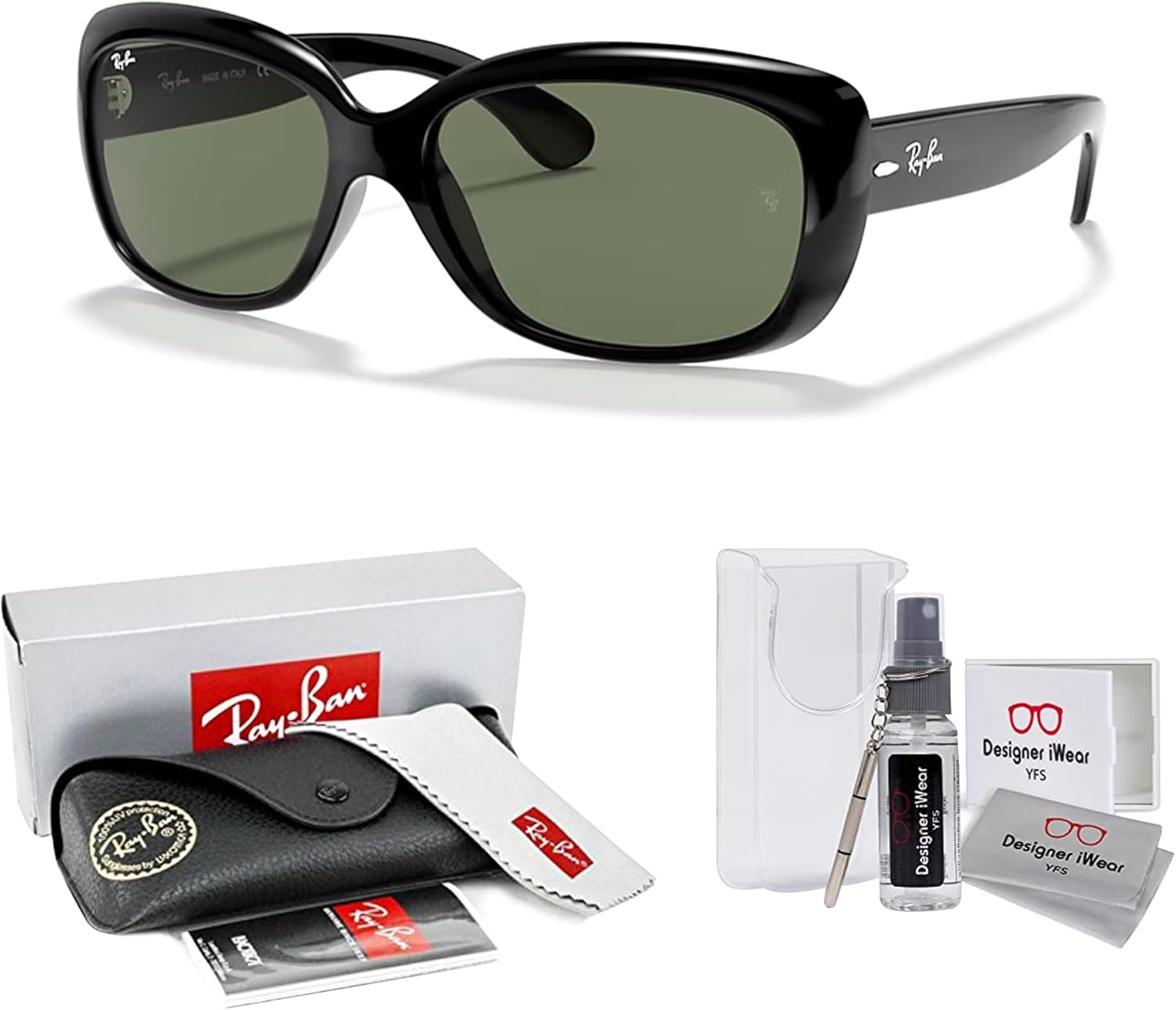 Ray-Ban RB4101 JACKIE OHH Cat Eye Sunglasses For Women +BUNDLE with ACCESSORY EYEWEAR KIT - Image 2