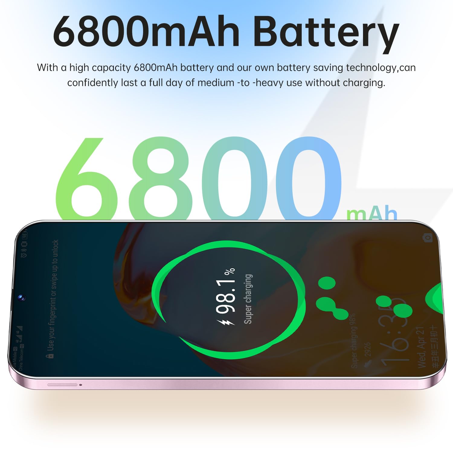 Unlocked Cellphone PIEXL 8 pro Smartphone Android 13 Unlocked Phone with 6.8-inch Display/ 108MP+48MP Camera/Dual SIM/8GB+256GB/6800mAh/FACE ID/Fingerprint/5G Mobile Phone (Blue)