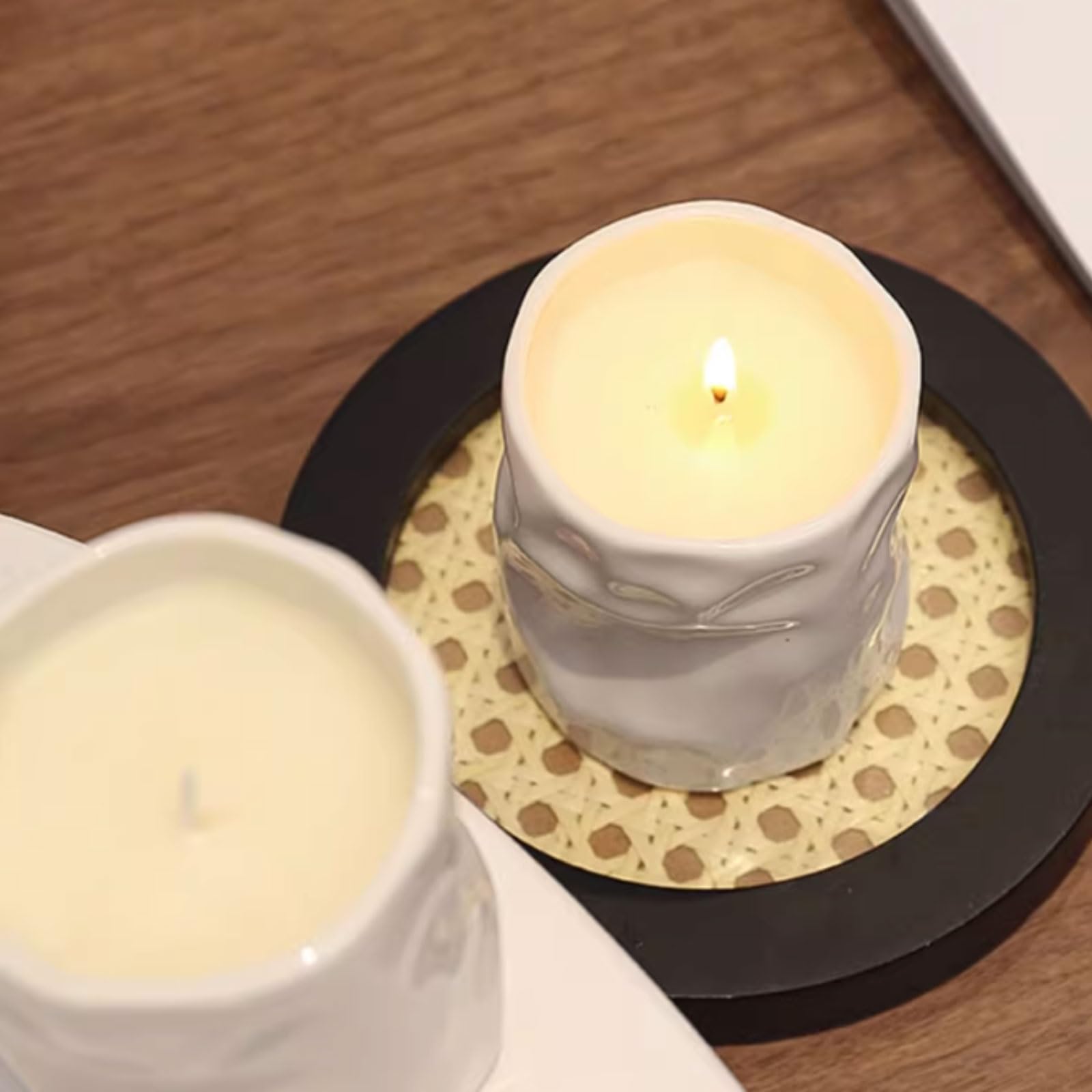 Kompaktowe świece ceramiczne, świeczki do aromaterapii, wielokrotnego użytku, trwałe do domu, na urlop, do relaksu i spa, nie kłują
