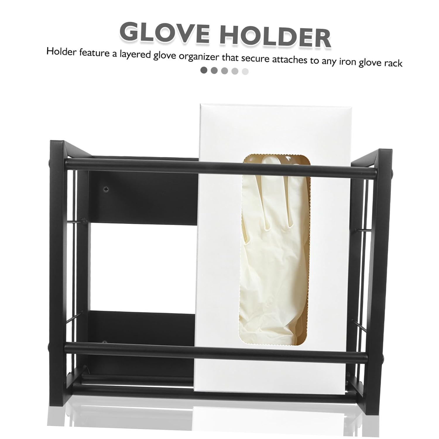 PRETYZOOM Magnetic Glove Dispenser Wall Mount Holder for Disposable Gloves with Strong Iron Base for Kitchen Bathroom and Lab Storage