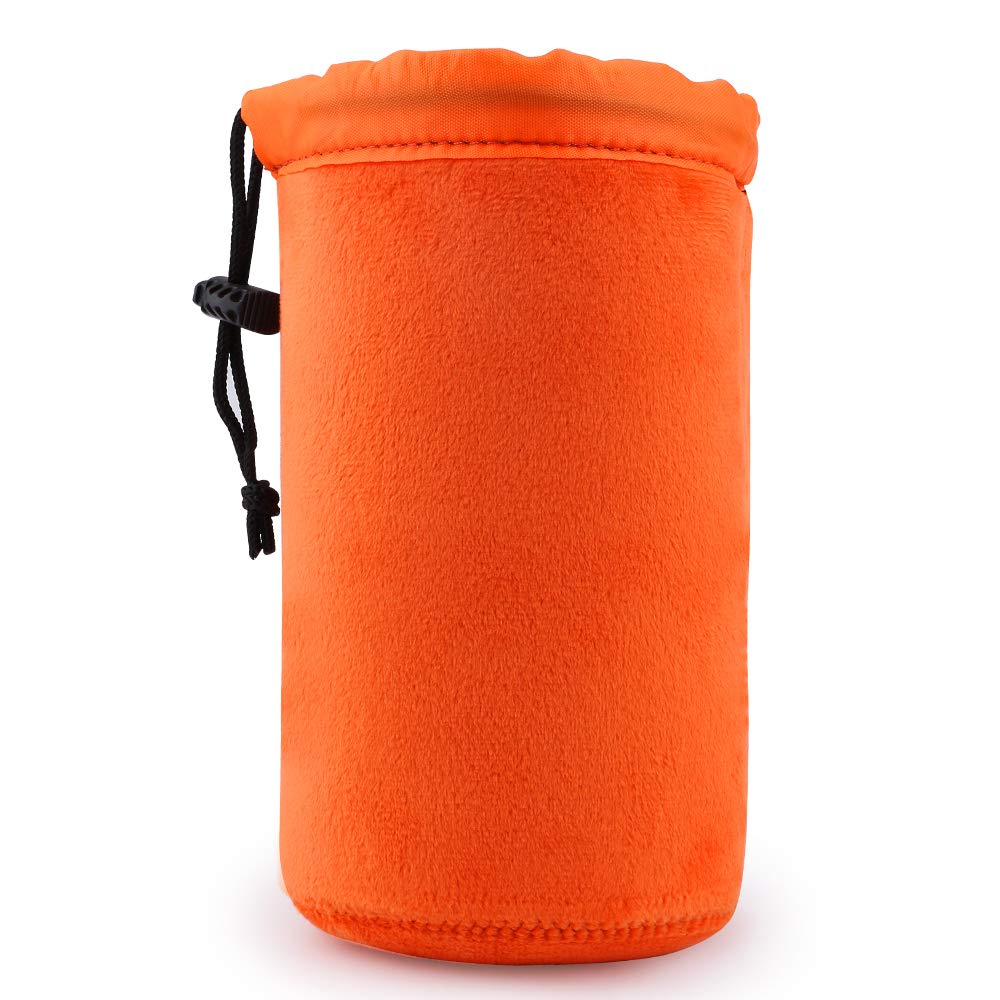Funda Objetivo con Cordón Ajustable - 4 Fundas para Protección de Lentes - Compatible con Nikon, Canon, Tamron, Sigma, Olympus, Sony, Pentax y Más
