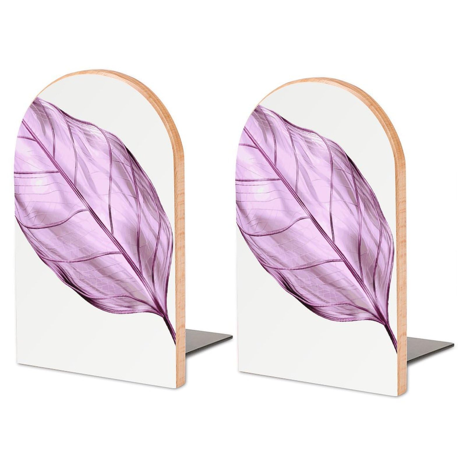 Serre-livres en bois de hêtre au motif lilas pour sublimer votre bibliothèque de salon