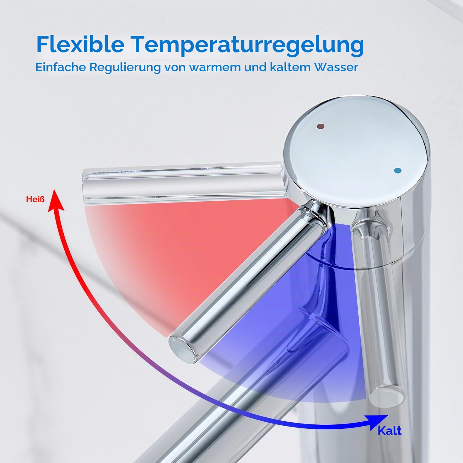 Wasserhahn Bad Hoch, Waschtischarmatur für Aufsatzwaschbecken