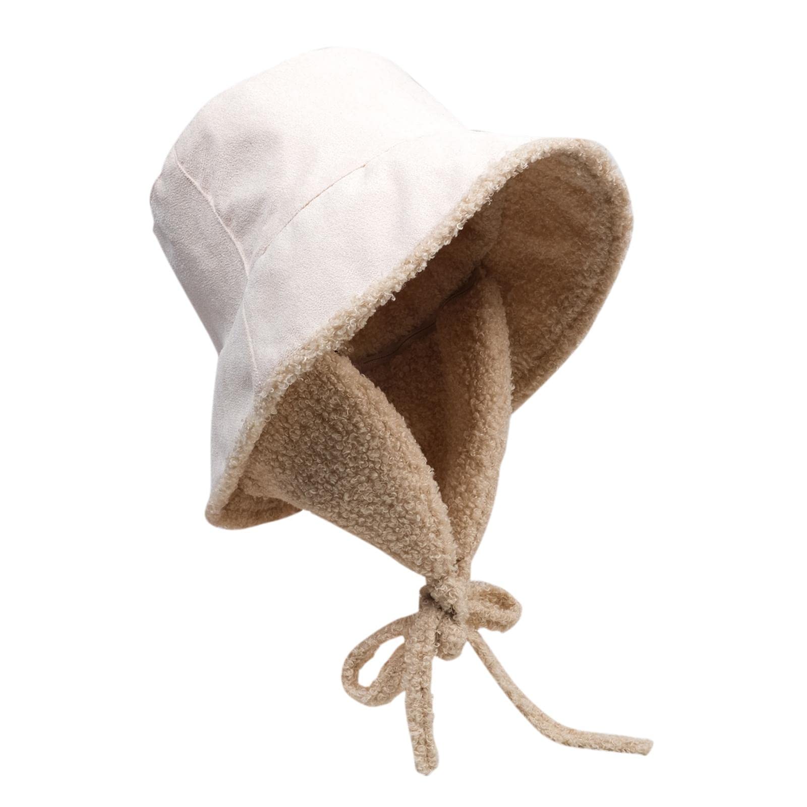 Autumn Winter Hat Fisherman Hat Plush Bucket Hat for Teens Camping Outdoor White|Clothing, Shoes & Accessories | Womens Accessories | Hats-image-39