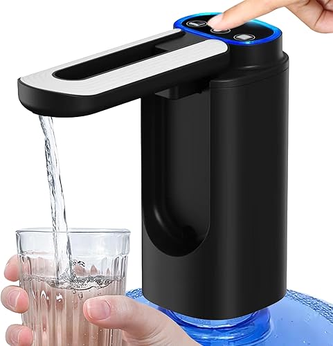 Bomba de botella de agua de 5 galones con boquilla plegable, dispensador automático de agua tipo C con carga tipo C dispensador de jarra de agua